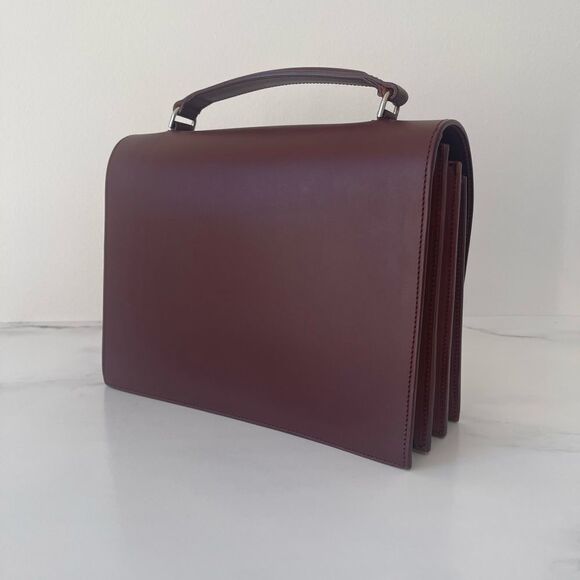 PB 0110 Foldover Handbag in Wine - Picture 3 of 6